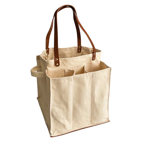 Canvas Market Tote- Ivory